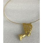 VTG Egyptian Queen Goldtone Large Pendant slide On Goldtone Wire Necklace Gold Photo 3