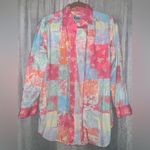 Lilly Pulitzer Vintage White Label  Lilly Pulitizer floral tropical patch panel shirt medium Photo 0