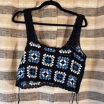 Sincerely Jules Blue Crochet Crop Top Size Medium‎ Photo 1