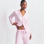 SKIMS  NWT Sleep Long Sleeve Soft Pajama Set Pink Bloom Size S Photo 3