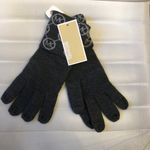 Michael Kors Knit Argyle Logo Gray Gloves NWT Photo 1