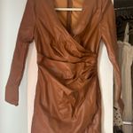 Day + Moon Brown Leather Dress Photo 0