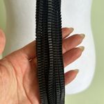 Black Crinkle Material Long Adjustable Necklace Photo 2