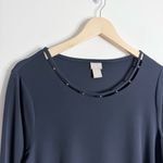 Chico's Chico’s Navy Tunic 3/4 Sleeves Medium Chico’s 1 Stretch Dressy Casual Flowy Photo 4