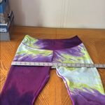 Reebok Purple Light Blue and Yellow capri Leggings Photo 3