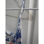 SheIn MOD Blue & White Floral Satin Slip Dress Photo 3