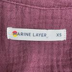 Marine layer Colette Double Cloth Top Burgundy Crinkle Cotton Button Front XS Photo 9
