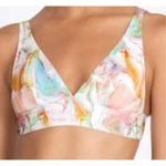 Johnny Was  Calme White and Multicolor Bikini Top Adjustable Straps Size Small NW Photo 0