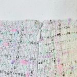 Elle White Gray Pink Purple & Blue Textured Tweed Skirt. Photo 5