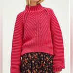 Free People  Sweetheart Sweater Candy Blossom Pink Balloon Sleeve Small Photo 3