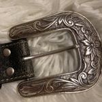Nocona Gray and Silver Western Belt with Ornate Buckle size S 1/2” wide Photo 9