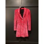 River Island  Pink Velvet Blazer tux Mini Dress Long Sleeve Diamond Buttons 6 Photo 3