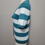 Talbots teal striped elbow sleeve cardigan and shell size sp Photo 4