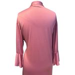 Kennedy Blue  Pink Ruffle Wrap Silky Pink Robe One Size Photo 2