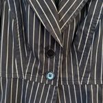 Trina Turk  Pinstripe Fitted Blazer Jacket Size 4 Two Button Career Workwear Photo 4