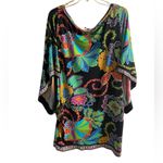 Trina Turk  Casablanca swimsuit coverup vibrant colors dolman sleeve Large Photo 2