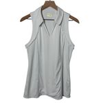 Lilly Pulitzer  Martina Sleeveless Golf Polo Shirt Meryl Nylon Pique UPF White LG Photo 1