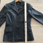 Vintage Leather Jacket Womens Small Button Front Goth Punk Minimalist Tanners NY Black Photo 7