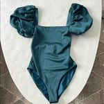 Agua Bendita Papier Palma One Piece Puff Sleeve Swimsuit Blue Size Small Photo 4