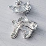 Vintage Stud Earrings Extra Large Silver Tone Fish Statement Photo 7