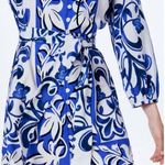 ZARA Floral Linen Blend Belted Mini Shirt Dress Sz L Photo 3