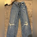 ZARA  Distressed Wide Leg Jeans Photo 4