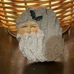 Papel Giftware Natural impressions carved look Santa Clause brooch Vntg Gray Photo 0