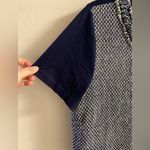 J.Crew black label tweet front blouse silk blend navy blue XL Photo 3