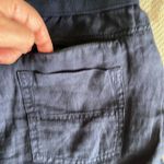 Athleta fold over waist linen navy blue front and back pockets pull on skirt Photo 9