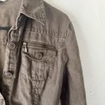 CAbi ‎ Jacket Womens Medium Brown Belted Utility Safari Linen Button Up Pockets Photo 4