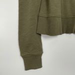 Leallo Women's Olive Green Jewel Puff Sleeve Crew Pullover Sweatshirt Medium Photo 3