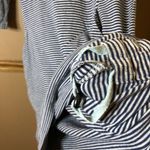 Betabrand  30 Day Striped‎ 3/4 sleeve pocket Dress blue grey Size small Photo 5