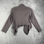 Eileen Fisher  Cardigan Drape Front Italian Fabric Open Front Neutral Gray Size S Photo 3