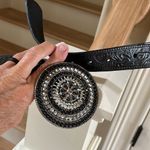 Perry Ellis  Genuine Leather Western Bling Belt Womens M L Tooled Photo 5