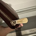 Michael Kors Jet Set Travel Large Leather Continental Wallet Burgundy Wristlet Photo 2