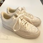 Nike  Womens Size 8 White Court Vision Low Top Sneakers Athletic Leather Shoe Photo 2