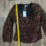 Grace Karin NWT Women’s 2XL Sequin Long Sleeve Ruched Wrap Party Top Photo 6