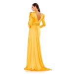 Mac Duggal NWT  12404‎ Faux Wrap Long SleeveA Line Gown Marigold size 8 $398 Photo 2