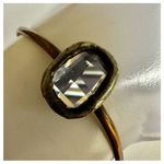 WHM rhinestone silver brass open cuff bracelet Photo 3