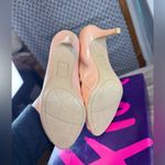 FIONI Pink Colored Faux Snake Skin Embossed Peep Toe 3” Heels Size 7 M Photo 6