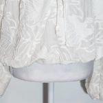 Peach Cream Cropped Sheer Blouse with Full Sleeves Size XL Cream Boho Top Photo 4