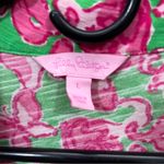 Lilly Pulitzer  Pink & Green Floral Print Short Sleeve Polo Tshirt Dress Size L Photo 1