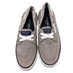 Sperry Top Sider Pier Boat Gray Nautical Canvas Shoes Size 6 Preppy Old Money Photo 2