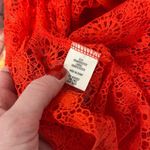 Adiva Womens Floral Crochet Open‎ Knit 3/4 Bell Sleeve Top Red Orange Size Large Photo 9