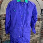 IZOD cobblestone  jacket windbreaker green purple 1980s snap front double collar Photo 0