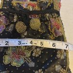 Floral Embroidered Drawstring Bag Black Photo 7