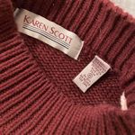 Karen Scott VTG 80s  Size M Pink Christmas Sweater Patchwork Beaded Holiday Mock Photo 9