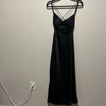 Meshki  Sydney Straight Neck Slip Maxi Dress, Black, Size L Photo 6