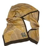 Vintage 90s Hand Sewn Bill Blass Neutrals Silk Scarf Hand Rolled Tan Photo 0