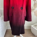 Worthington  Red Ombré Wool Blend Funnel Neck Pea Double-Breasted Coat Photo 2